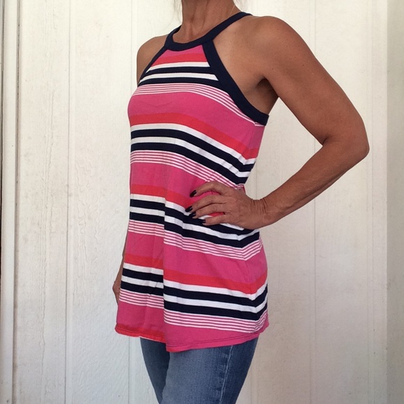 KATE SPADE PINK AND BLUE STRIPED COTTON MINI DRESS SMALL - Picture 4 of 8